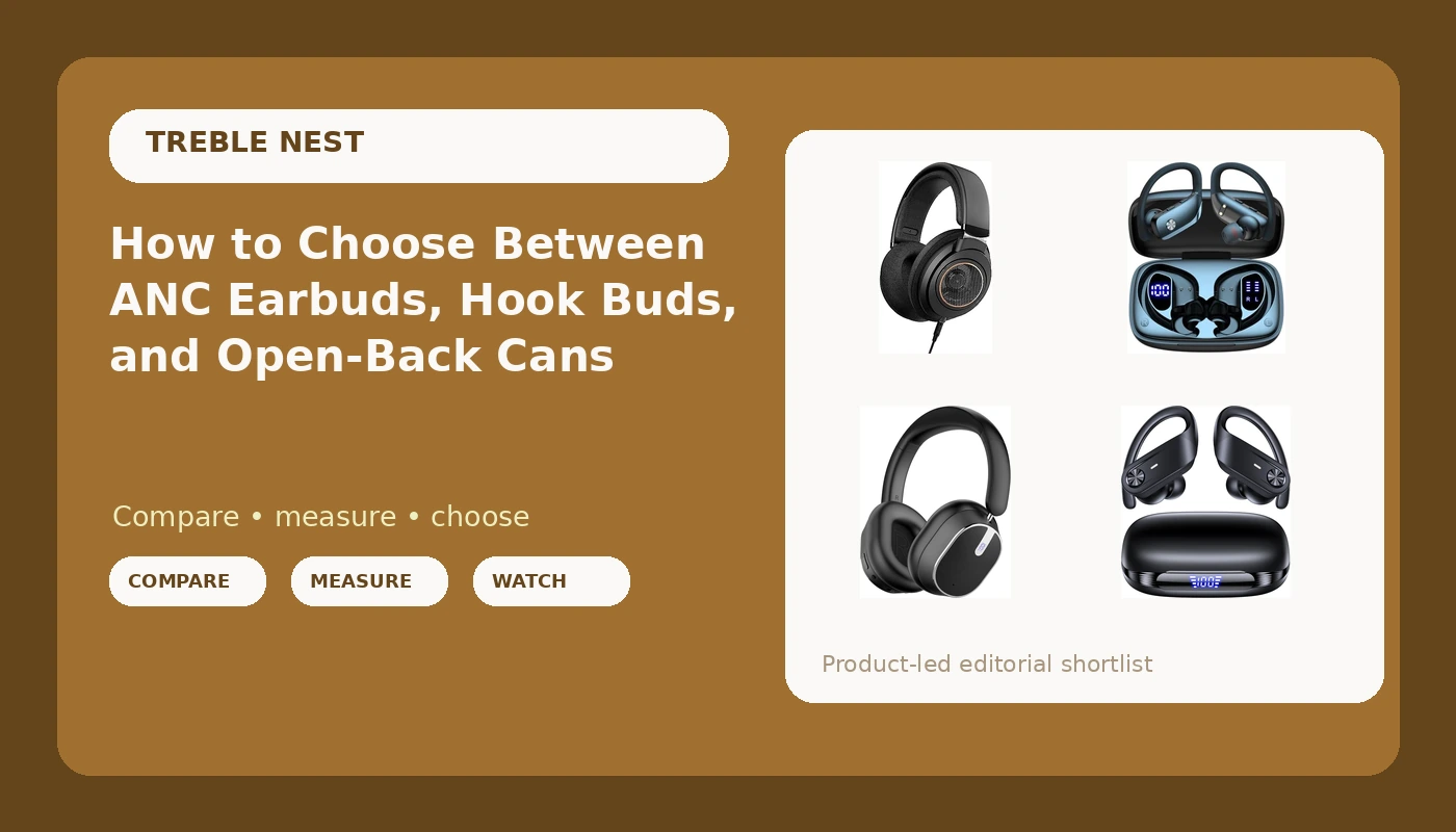How to Choose Between ANC Earbuds, Hook Buds, and Open-Back Cans