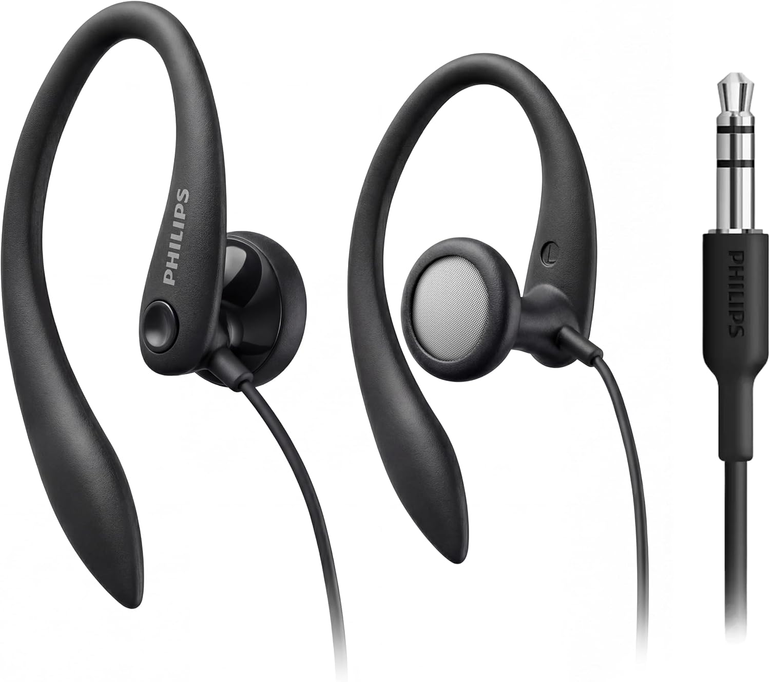 PHILIPS SHS3200BK Flexible Earhook Headphones, Black