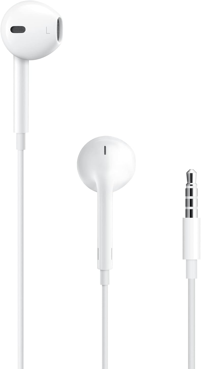 Apple EarPods Headphones with 3.5mm Plug, Wired Ear Buds with Built-in Remote for Music, Phone Calls, and Volume