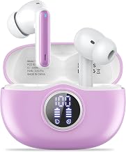 A10 Pro Wireless Earbuds, Bluetooth 5.3 Headphones HiFi Stereo 50H Playback LED Digital Display Ear Buds with ENC Noise Canceling Headset, IPX7 Waterproof Earphones for Gym/Running/Work,Gray