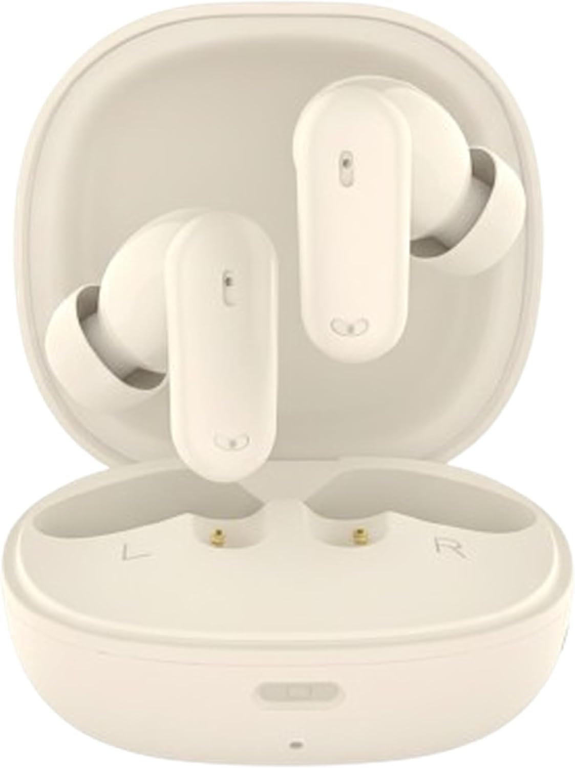 Awdio Bots Classic Series Wireless Earbuds, Small Mini Bluetooth in Ear Headphones with Microphone, Comfortable Fit for Small Ears, Long Battery Life 7 Hours, USB-C Case, for School, Cream